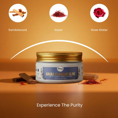 Virasit Gaura Chandan Tilak | White Chandan Paste | 150 Grams