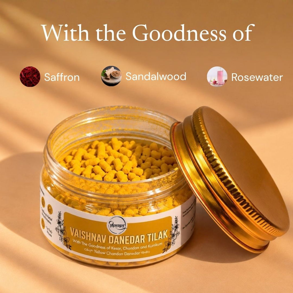 Vaishnav Danedar Tilak - Yellow Danedar Tilak (50g)