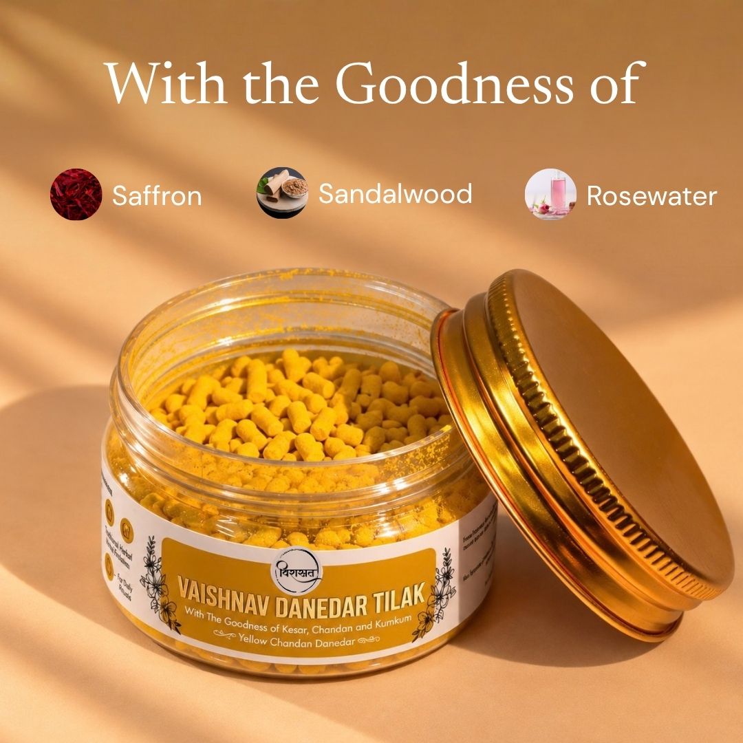 Vaishnav Danedar Tilak - Yellow Danedar Tilak (50g)