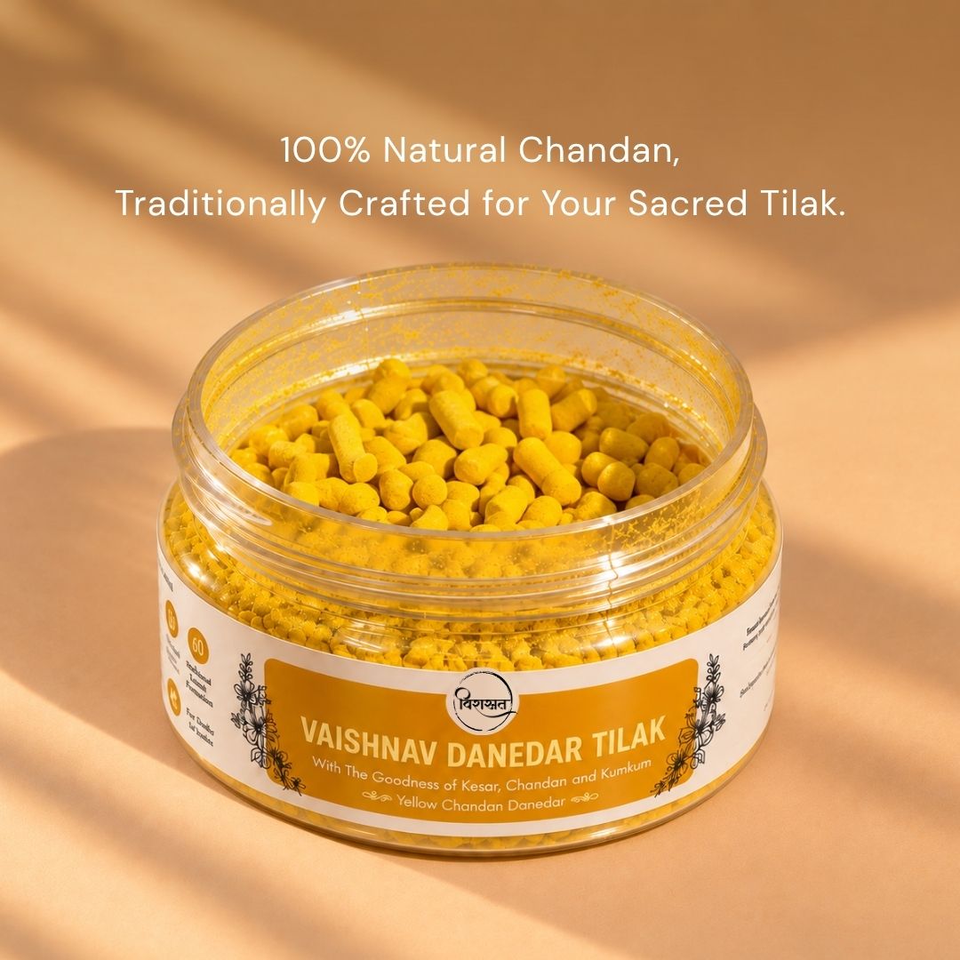 Vaishnav Danedar Tilak - Yellow Danedar Tilak (50g)