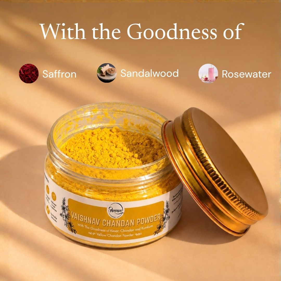 Vaishnav Powder Tilak - Yellow Powder Tilak (40g)