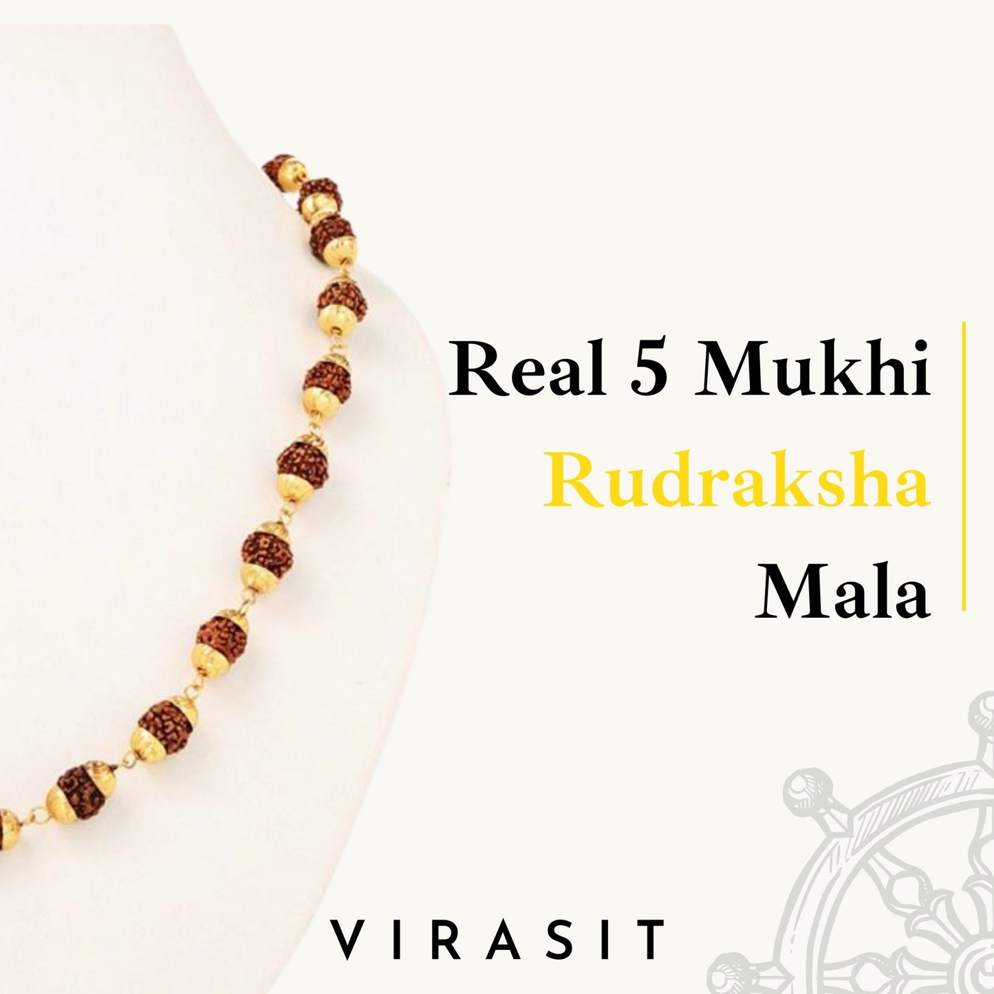 Gold Plated Rudraksha Mala Necklace - VirasitRudraksha mala