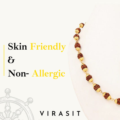 Gold Plated Rudraksha Mala Necklace - VirasitRudraksha mala