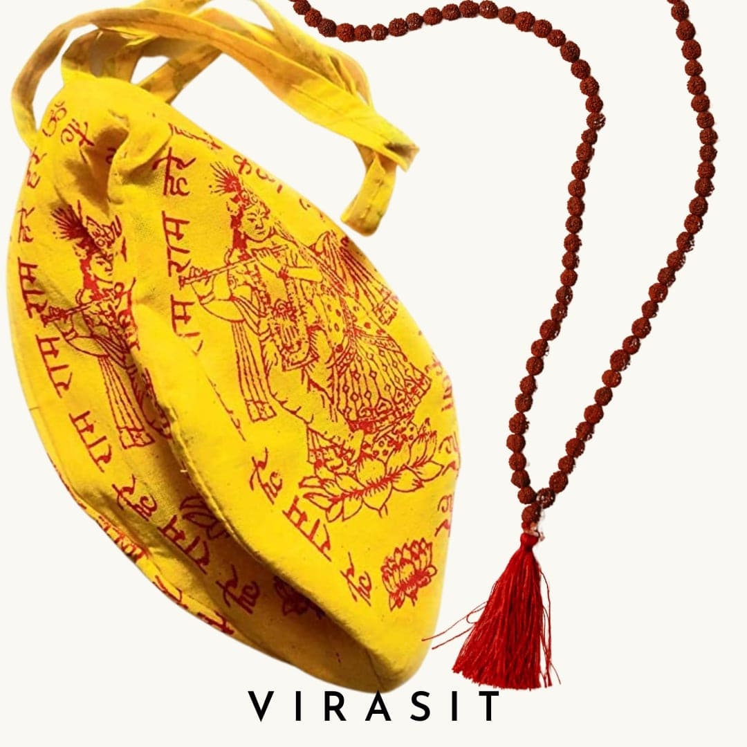 Gomukhi Bag & Rudraksha Mala Combo Pack - VirasitRudraksha mala